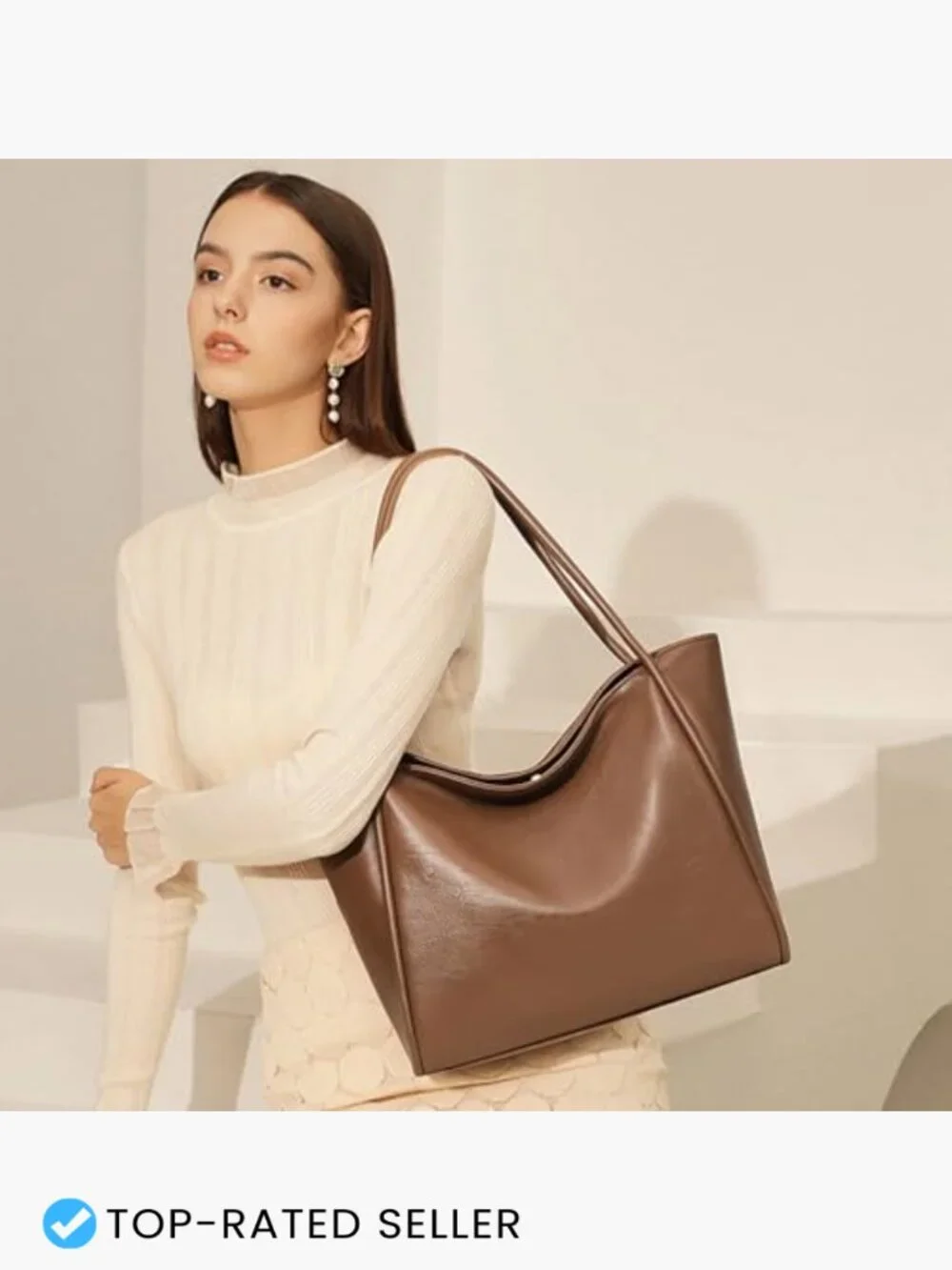 Faux Leather Hobo Crossbody Bag Minimal Chic Top Handle Satchel Purse